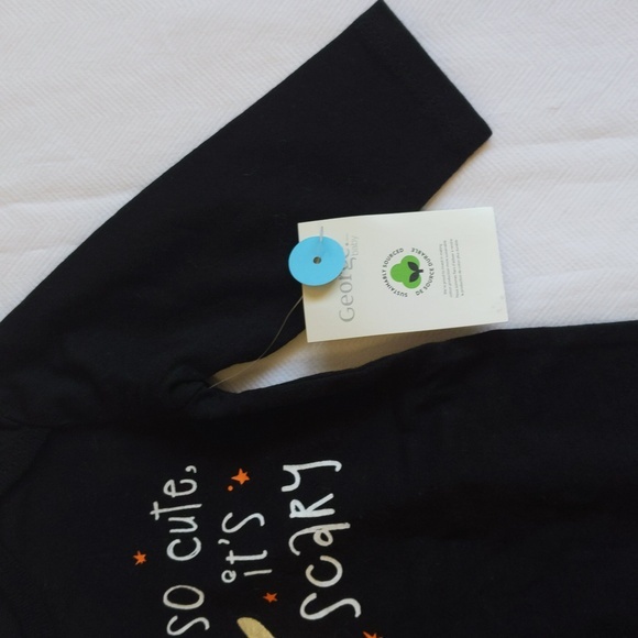 NEW george halloween graphic cotton long sleeve bodysuit diaper shirt 0-3 months - Picture 3 of 5